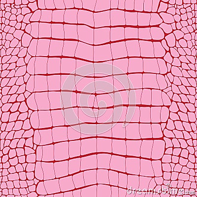 Crocodile Skin Pink Replile Seamless Pattern, Animal Print Vector Illustration