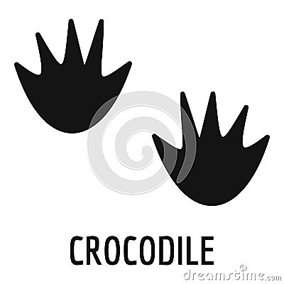 Crocodile step icon, simple style. Vector Illustration