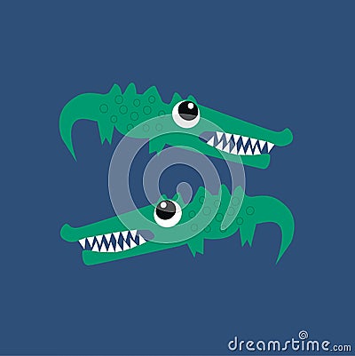Crocodiles Vector Illustration