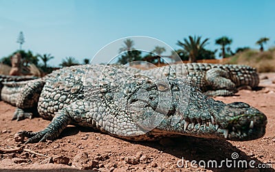 Crocodiles in crocopark Stock Photo