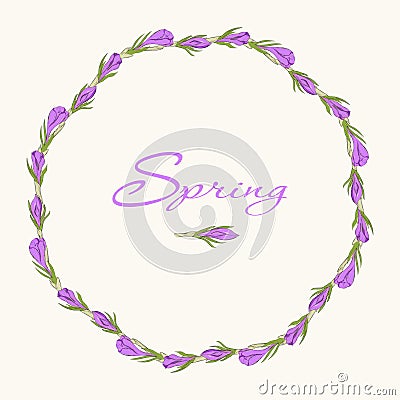 Crocus wreath 3 Vector Illustration