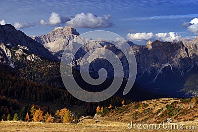 Croda de R`Ancona in a beautiful fall afternoon Stock Photo