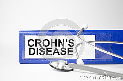 CROHN DISEASE - diagnosis on blue file folder Stock Photo