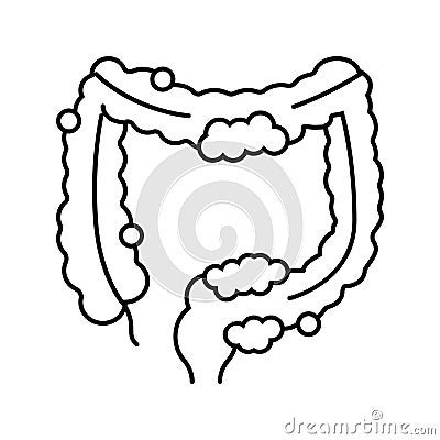 crohn disease gastroenterologist line icon vector illustration Vector Illustration