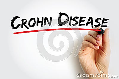 Crohn Disease is a type of inflammatory bowel disease, text concept background Stock Photo