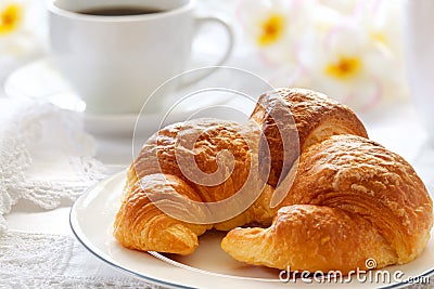 Croissant Breakfast Stock Photo