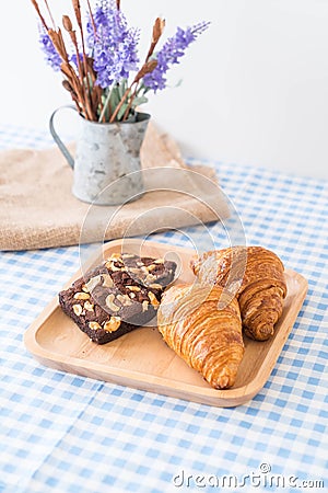 croissant and brownies Stock Photo