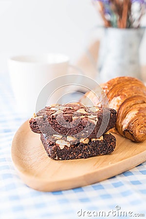 croissant and brownies Stock Photo