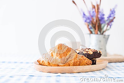 croissant and brownies Stock Photo