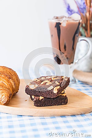 croissant and brownies Stock Photo