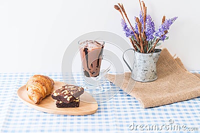 croissant and brownies Stock Photo