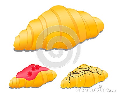 Croissant cake icon Vector Illustration