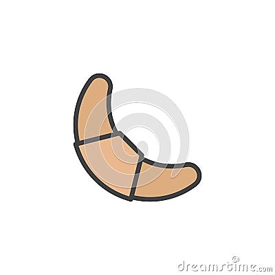 Croissant filled outline icon Vector Illustration