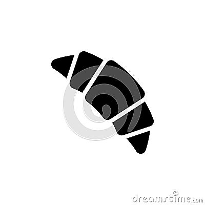 Croissant black icon on white Vector Illustration