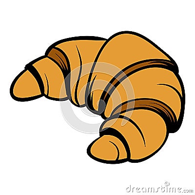 Croissant icon cartoon Cartoon Illustration