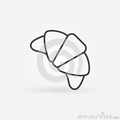 Croissant line icon - vector concept symbol Vector Illustration