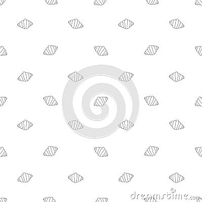 Croissant Line Seamless on White Background Vector Illustration