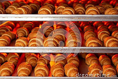 Croissant making factory bakery fresh cook biscuit Stock Photo