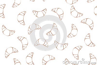 Croissant seamless pattern Vector Illustration