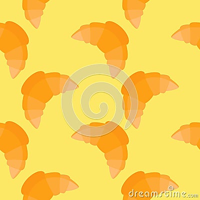 croissant seamless pattern vector illustration Vector Illustration