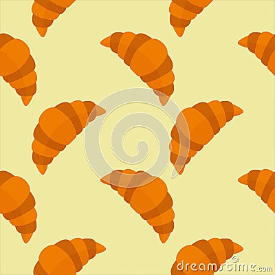 croissant seamless pattern vector illustration Vector Illustration