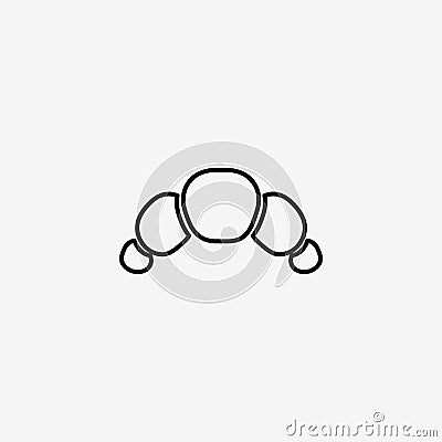 Croissant simple flat vector illustration icon Vector Illustration