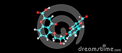 Cromoglicic acid molecular structure isolated on black Cartoon Illustration