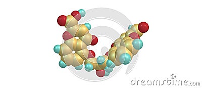 Cromoglicic acid molecular structure isolated on white Cartoon Illustration