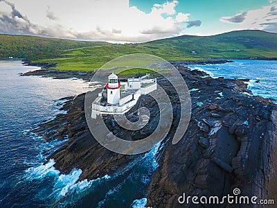 Cromwell lighthouse. Valentia Island. Ireland Stock Photo