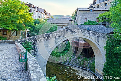 The Crooked Bridge in Mostar Stock Photo