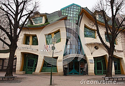 Crooked house Krzywy Domek in Sopot Editorial Stock Photo