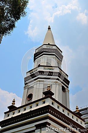 Crooked leaning minaret of Hajjah Fatimah Mosque Kampong Glam district Singapore Editorial Stock Photo