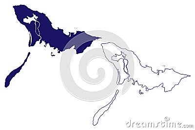 Crooked and Long Cay island Commonwealth of The Bahamas, Cenrtal America, Caribbean islands map vector illustration, scribble Vector Illustration