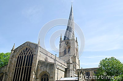 Crooked Spire Perspective View Stock Photo