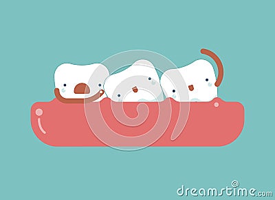 Crooked teeth ,dental concept Vector Illustration