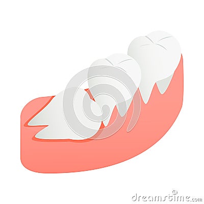 Crooked tooth icon, isometric 3d style Stock Photo