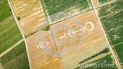 crop circles field Alsace France Stock Photo