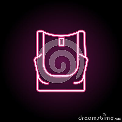 Crop clothes woman dress neon icon. Simple thin line, outline vector of clothes icons for ui and ux, website or mobile application Stock Photo