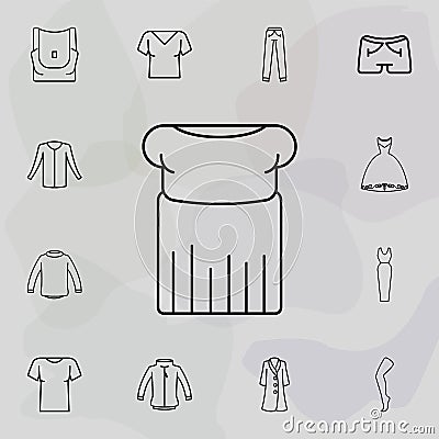 Crop clothes women dress icon. Universal set of clothes for website design and development, app development Stock Photo