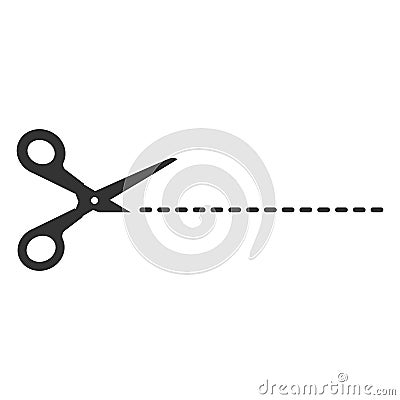 Crop, cut cutting scissors icon. Vector illustartion, flat design. Stock Photo