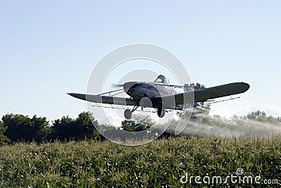 Crop Duster Action Stock Photo