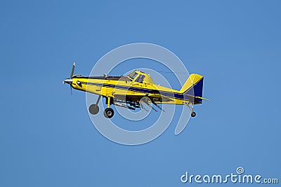 Crop duster in the sky. Stock Photo