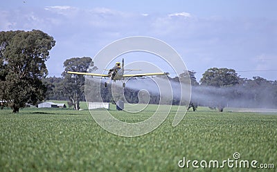 Crop dusting Stock Photo