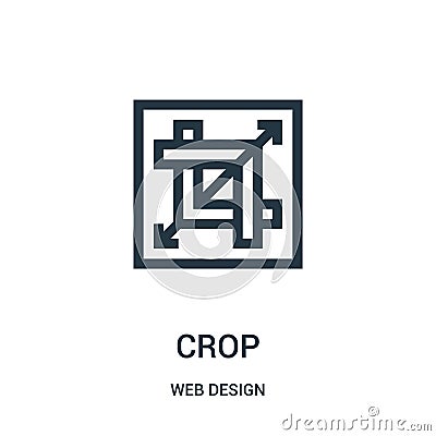 crop icon vector from web design collection. Thin line crop outline icon vector illustration Vector Illustration