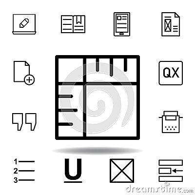 crop, page icon. Can be used for web, logo, mobile app, UI, UX Stock Photo