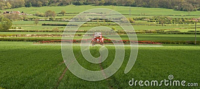 Crop Spraying in field Editorial Stock Photo