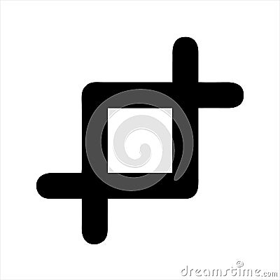 Crop Tool Frame, Cropping Instrument. Flat Vector Icon illustration. Cartoon Illustration