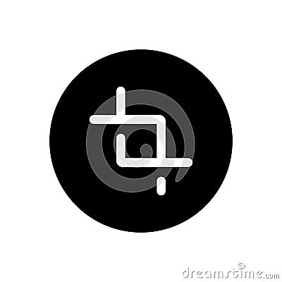 Crop tool icon vector on circle button. Cropping sign symbol Vector Illustration