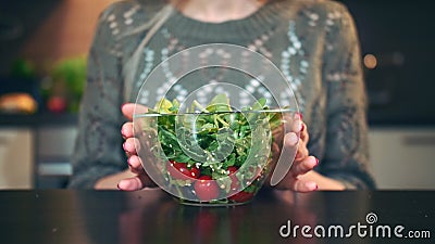 Crop view of woman preferring salad Stock Photo