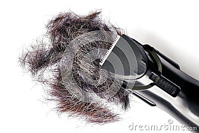 Cropped hair at a hairdresser Stock Photo